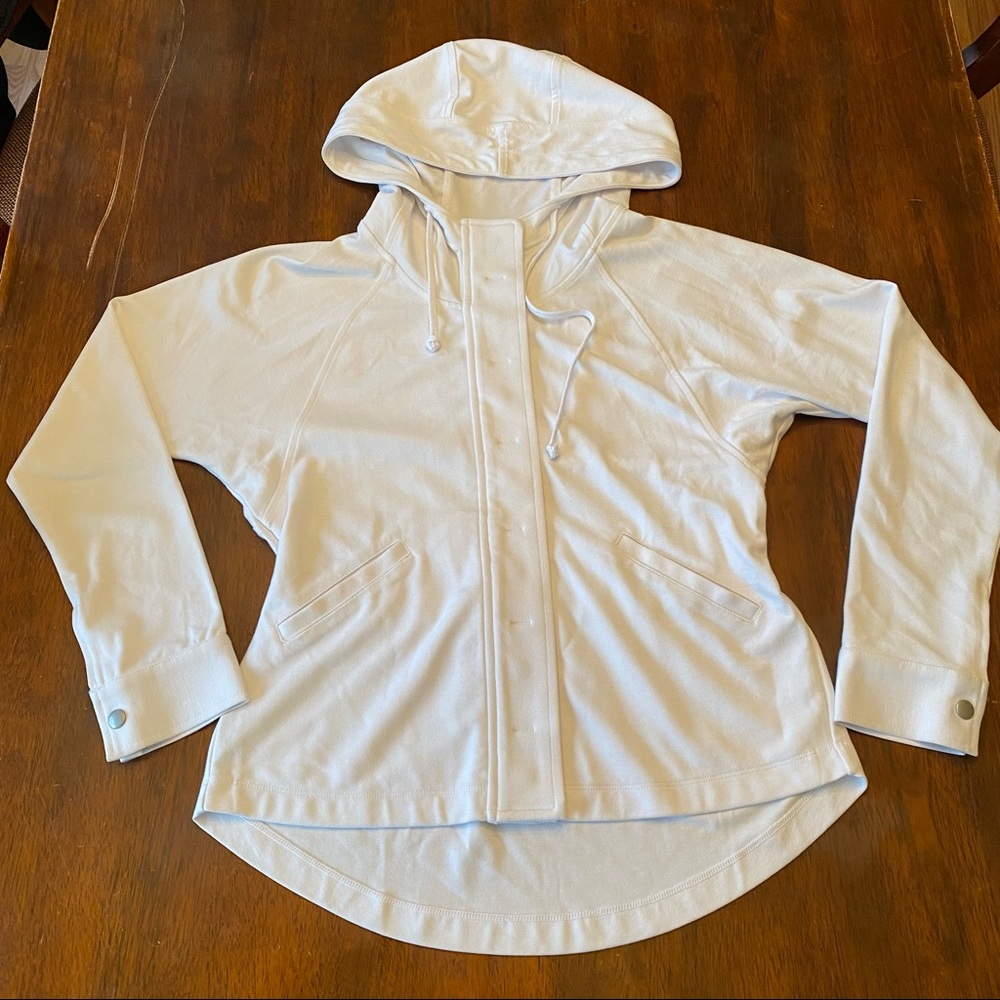 White CAbi Button-Up Hoodie - Size S